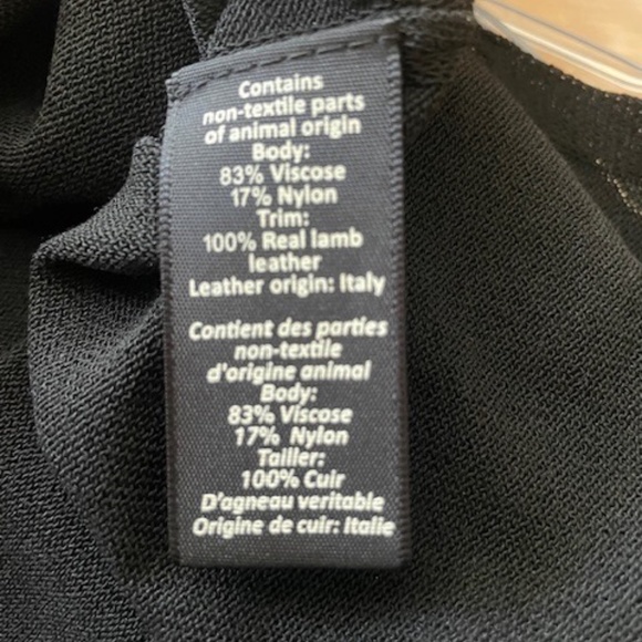 Elizabeth and James Black Lamb Leather Knit Top EUC - Picture 6 of 9